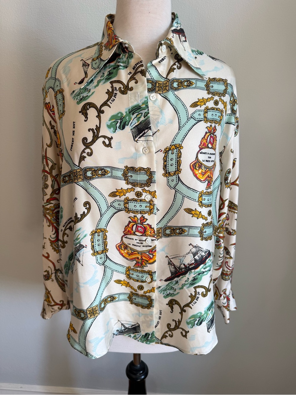 La Prestic Ouiston Silk Print Blouse